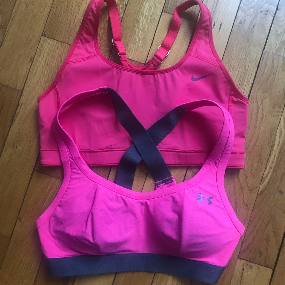 Bundle of Nike and Under Armour sports bras